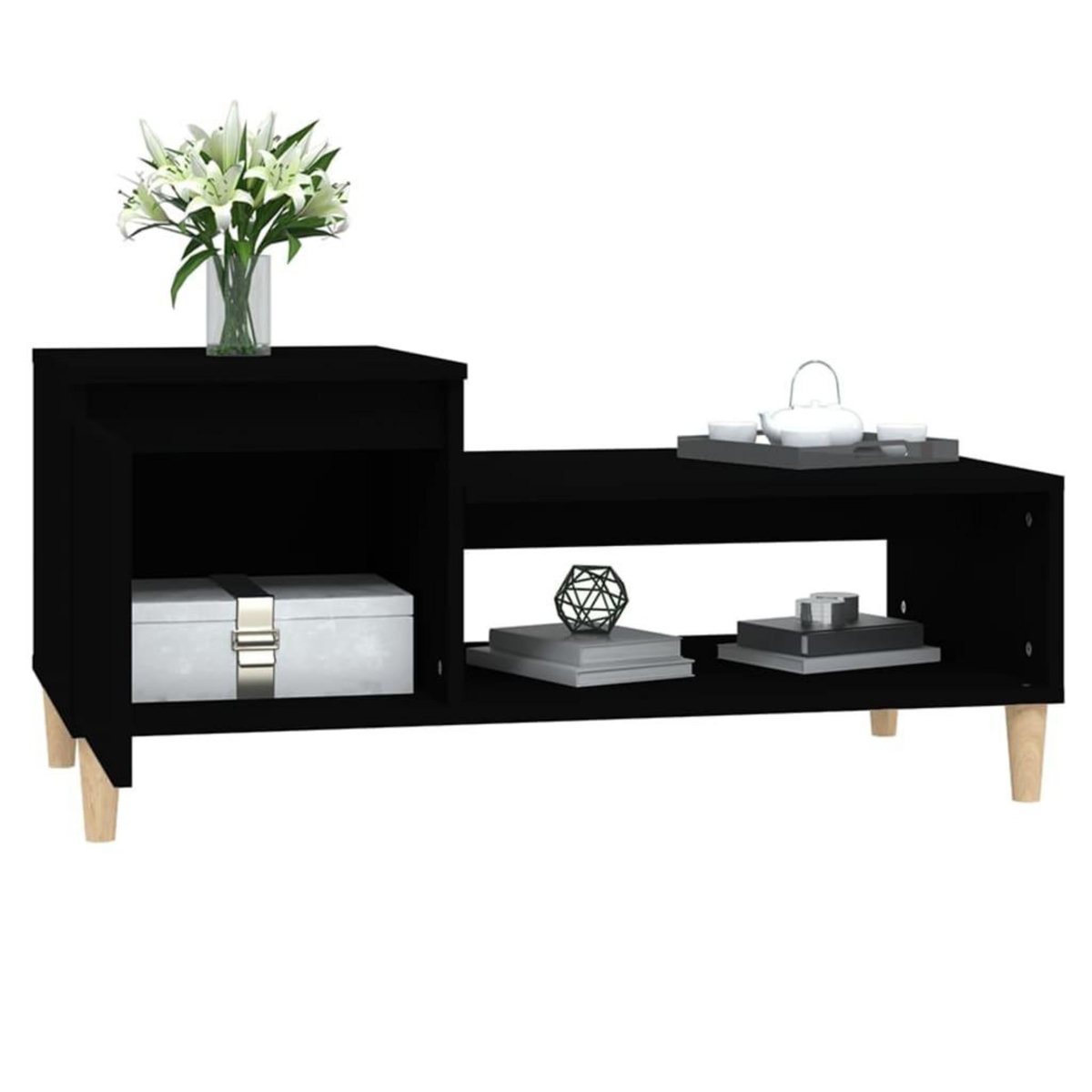 VIDAXL Table basse Noir 100x50x45 cm Bois d'ingenierie