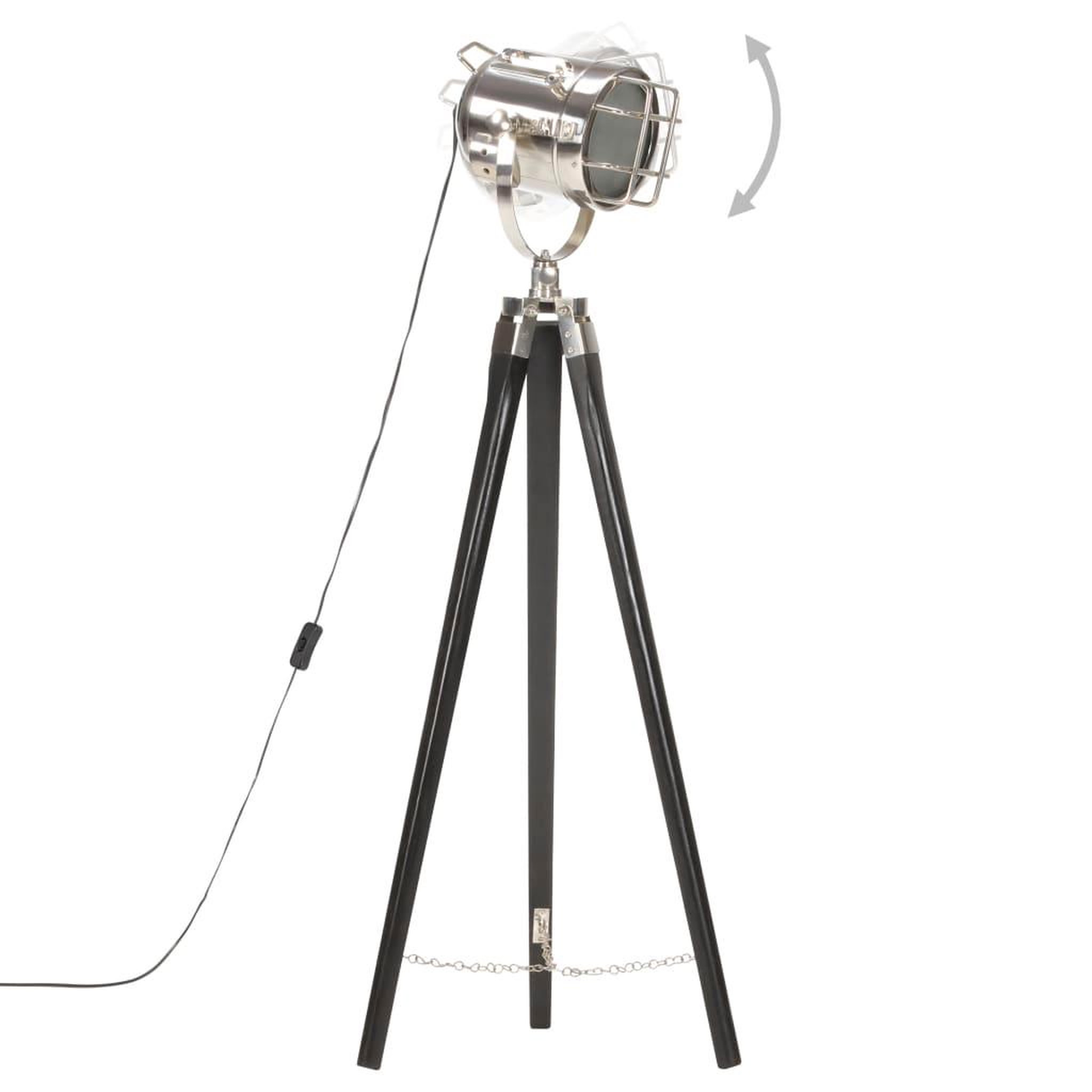 Voir la diapositive 3 : VIDAXL Lampadaire a trepied Noir Bois de manguier massif 97 cm