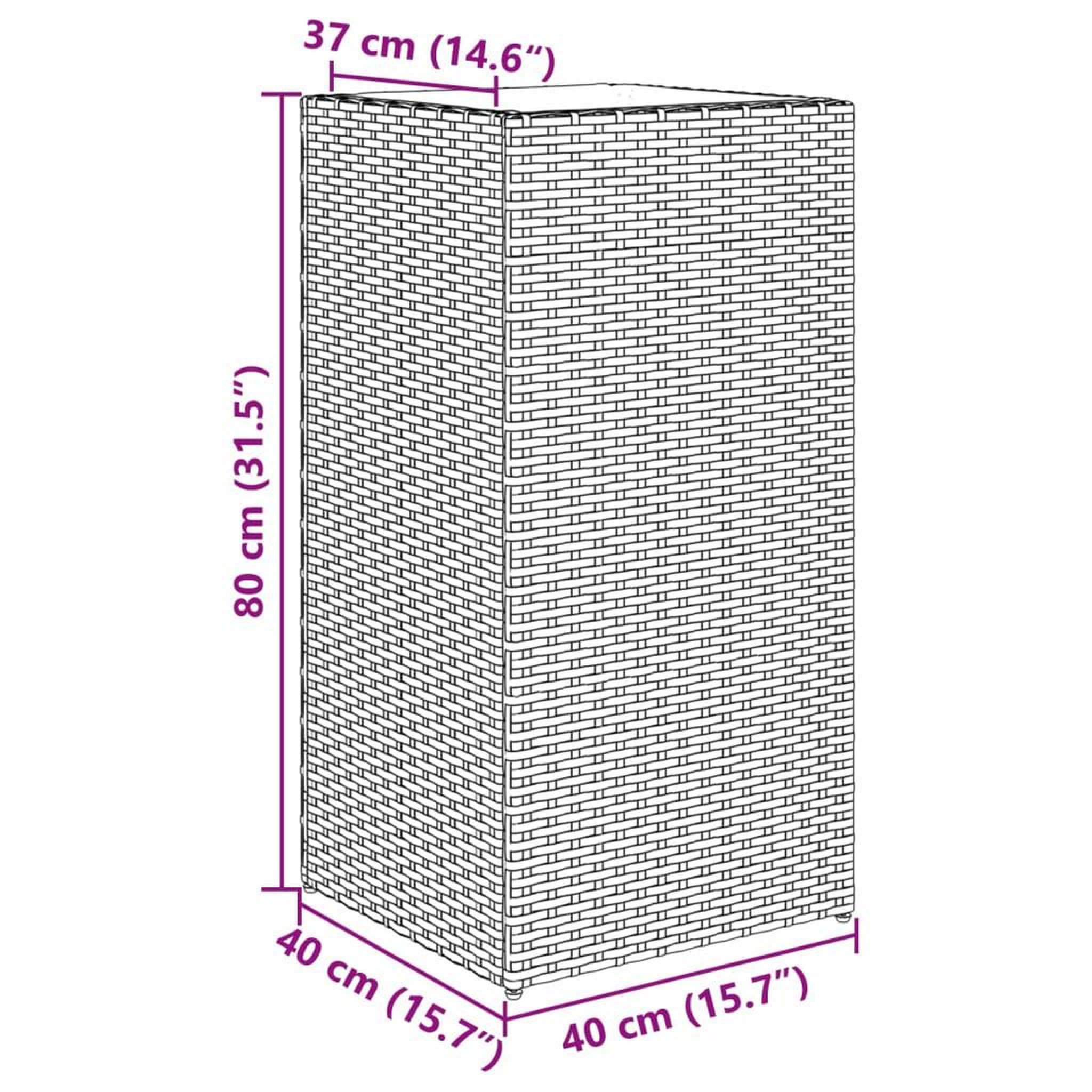 Voir la diapositive 6 : VIDAXL Jardinieres 2 pcs marron 40x40x80 cm resine tressee