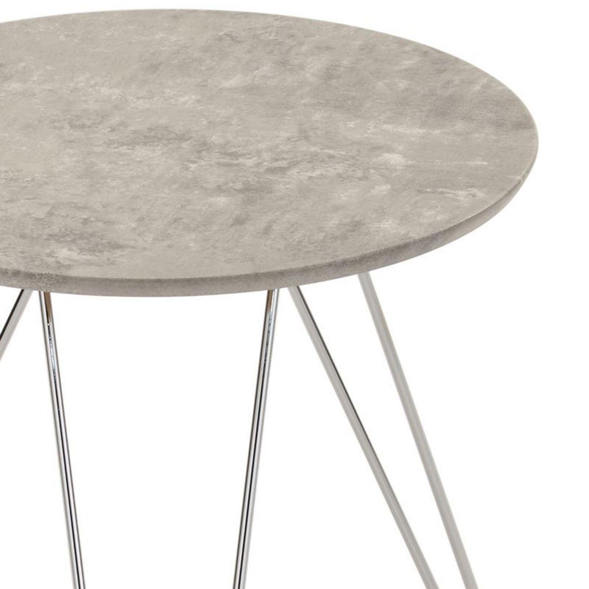 IDIMEX Table d'appoint BENNO, avec pieds en épingle métal chromé