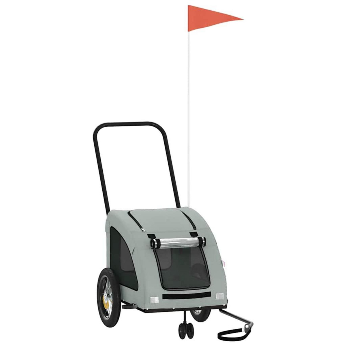 VIDAXL Remorque de velo pour animaux de compagnie gris