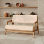 Voir la diapositive 2 : Rendez vous déco Canapé de jardin en bois d'acacia, tissu beige clair 2 places-Siargao