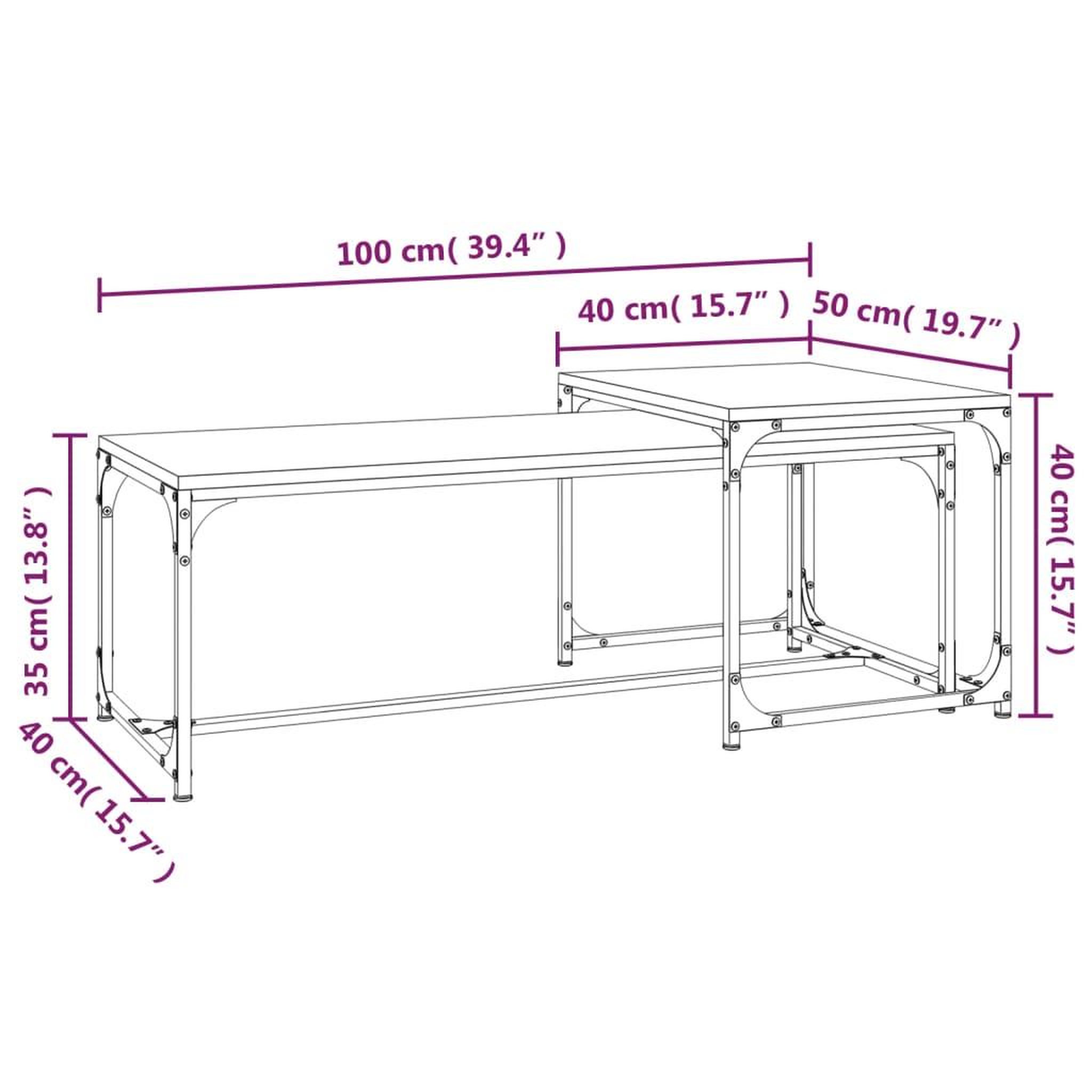 Voir la diapositive 6 : VIDAXL Tables basses 2 pcs Chene marron Bois d'ingenierie