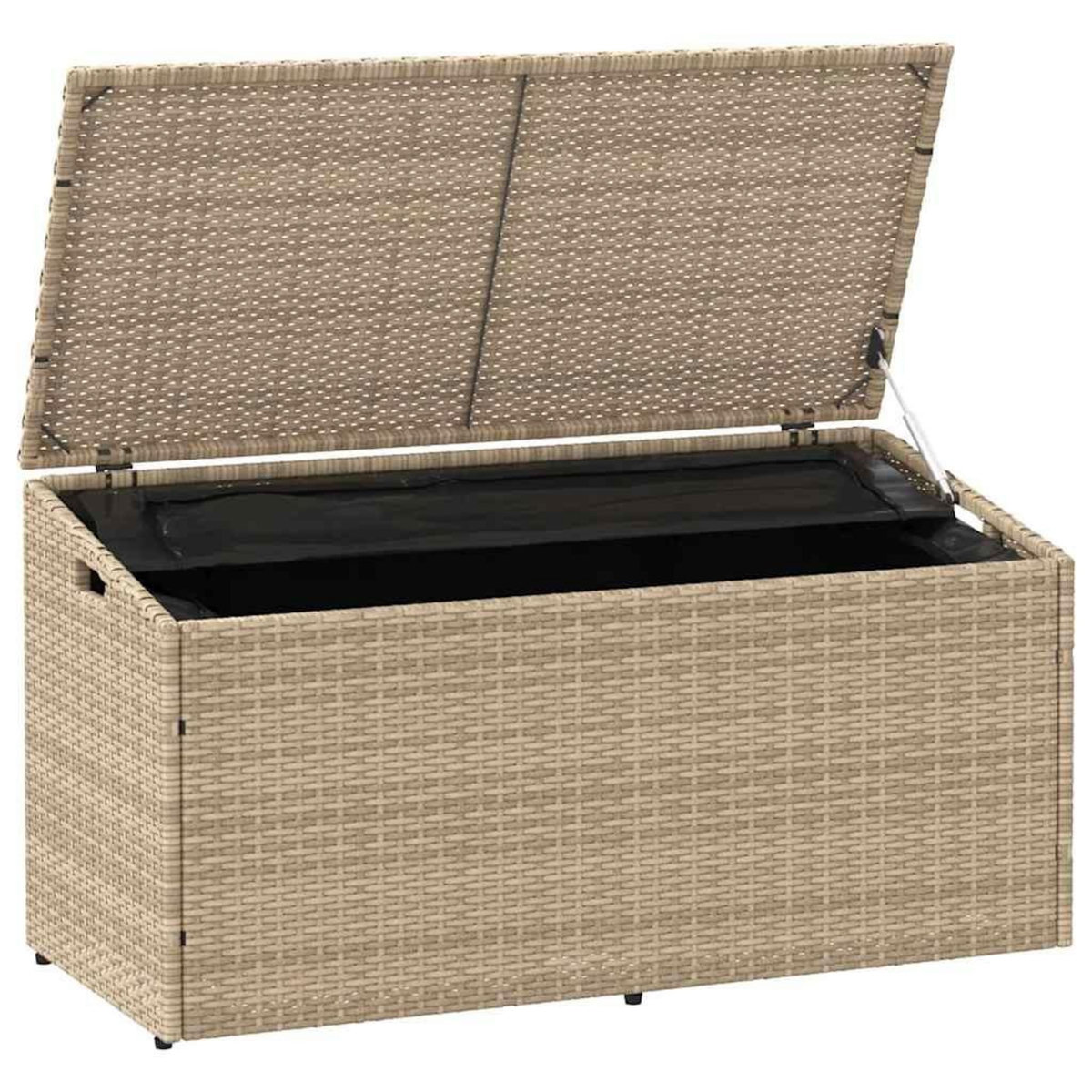 VIDAXL Boîte de rangement de jardin beige 110x50x58 cm resine tressee