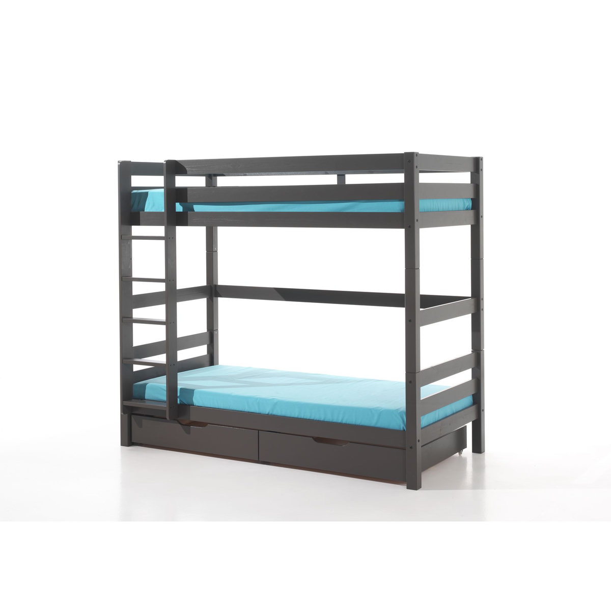 Lit superposé grande hauteur 180cm+2 tiroirs WOODY