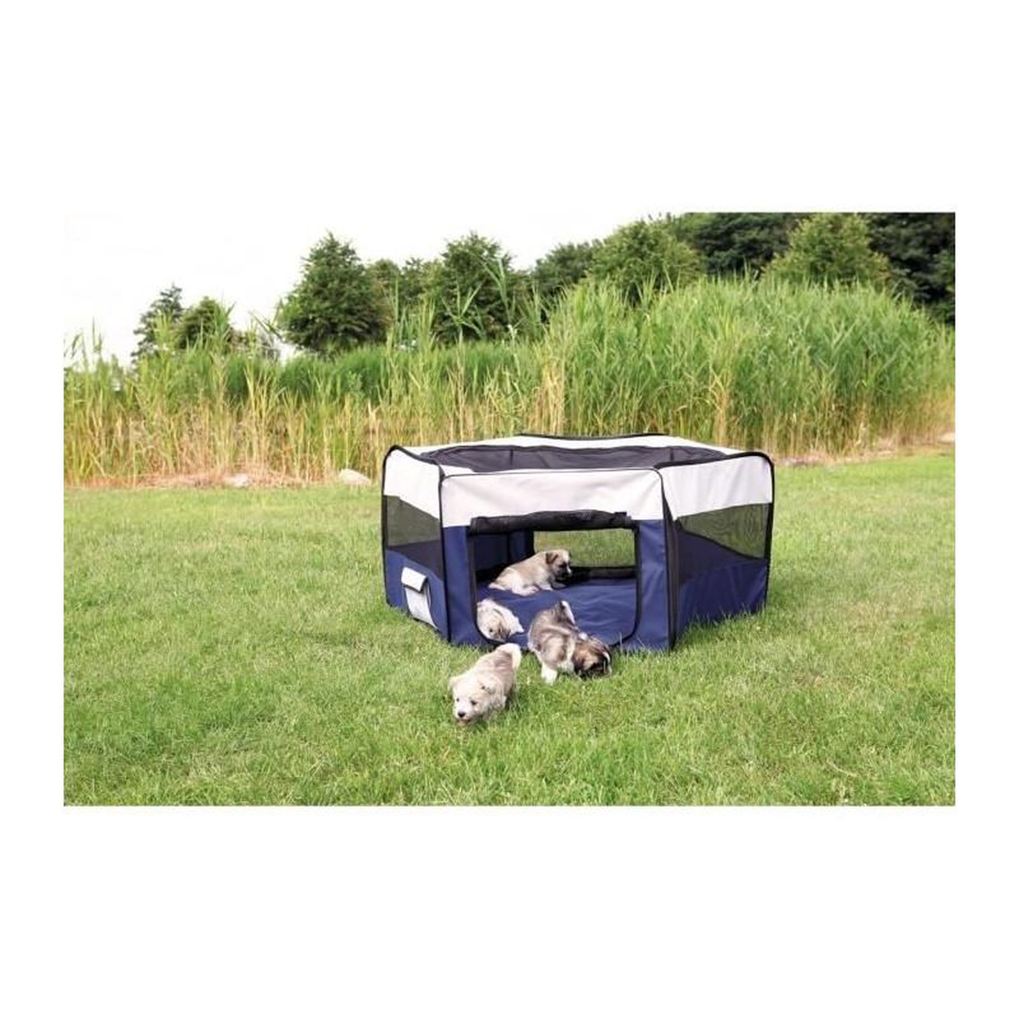 Voir la diapositive 3 : Trixie TRIXIE Enclos pour lapins/chiots ø 130 × 55 cm bleu/gris