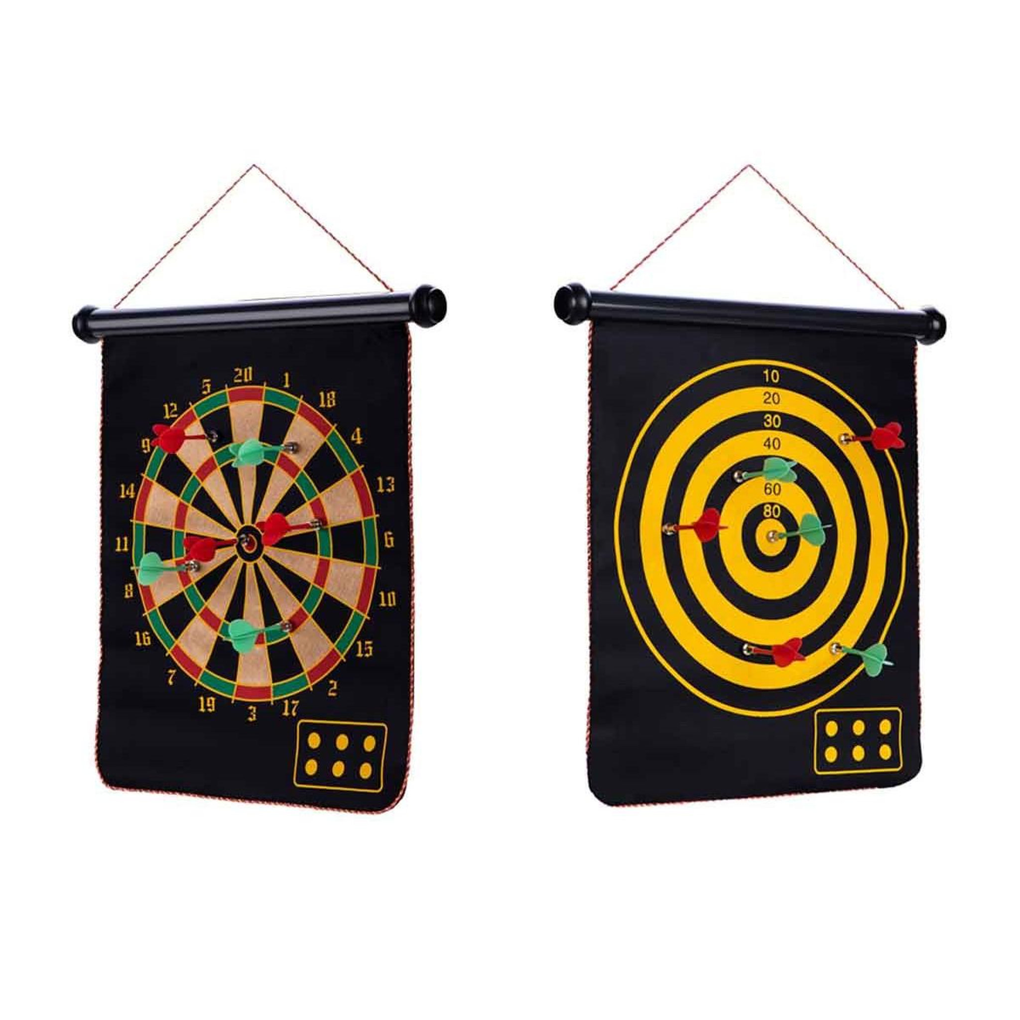 Voir la diapositive 2 : DE FAUGERES Jeu de fléchettes  magnétiques  45cm noir