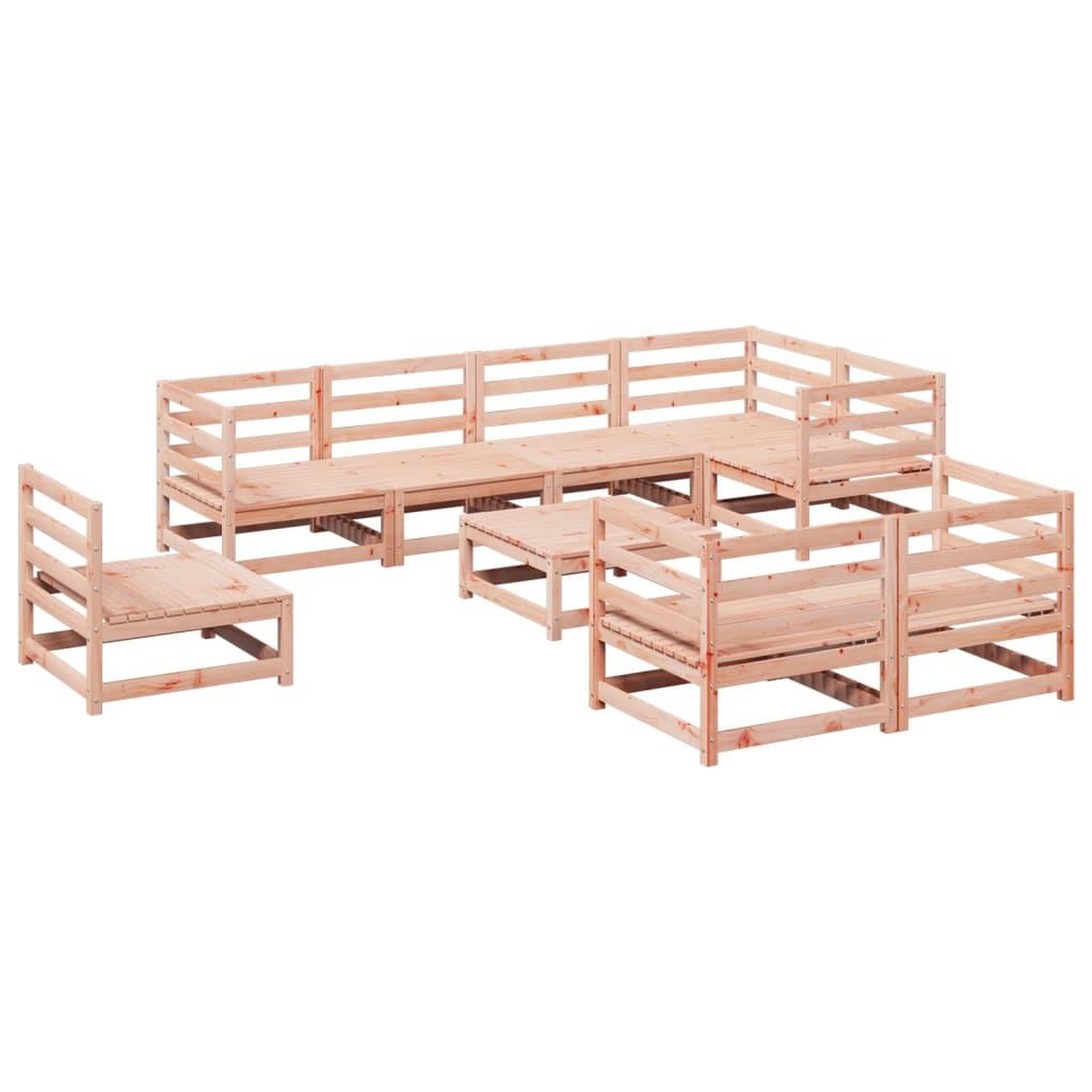 Voir la diapositive 2 : VIDAXL Salon de jardin 9 pcs bois massif sapin de douglas