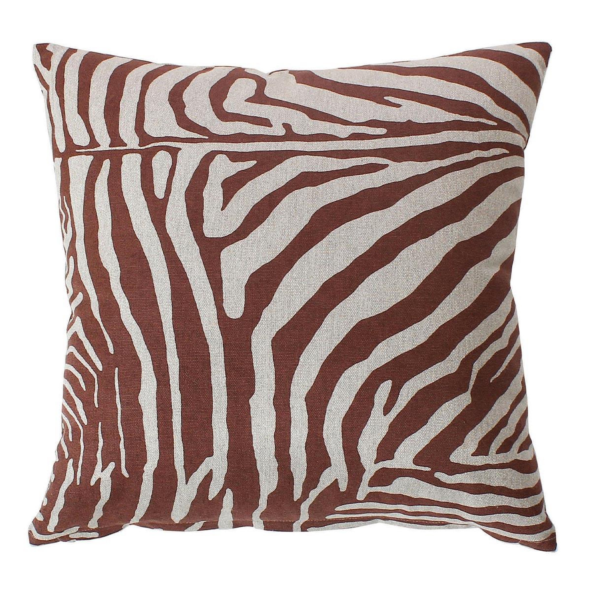 ENJOY HOME Coussin déco imprimé  kasane  40x40cm marron & lin
