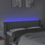 Voir la diapositive 4 : VIDAXL Tete de lit a LED Gris clair 147x16x78/88 cm Tissu