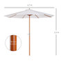 Voir la diapositive 3 : OUTSUNNY Parasol droit octogonal dia. 2,7 x 2,5 m - manivelle - bois toile haute densité 180g/m² crème