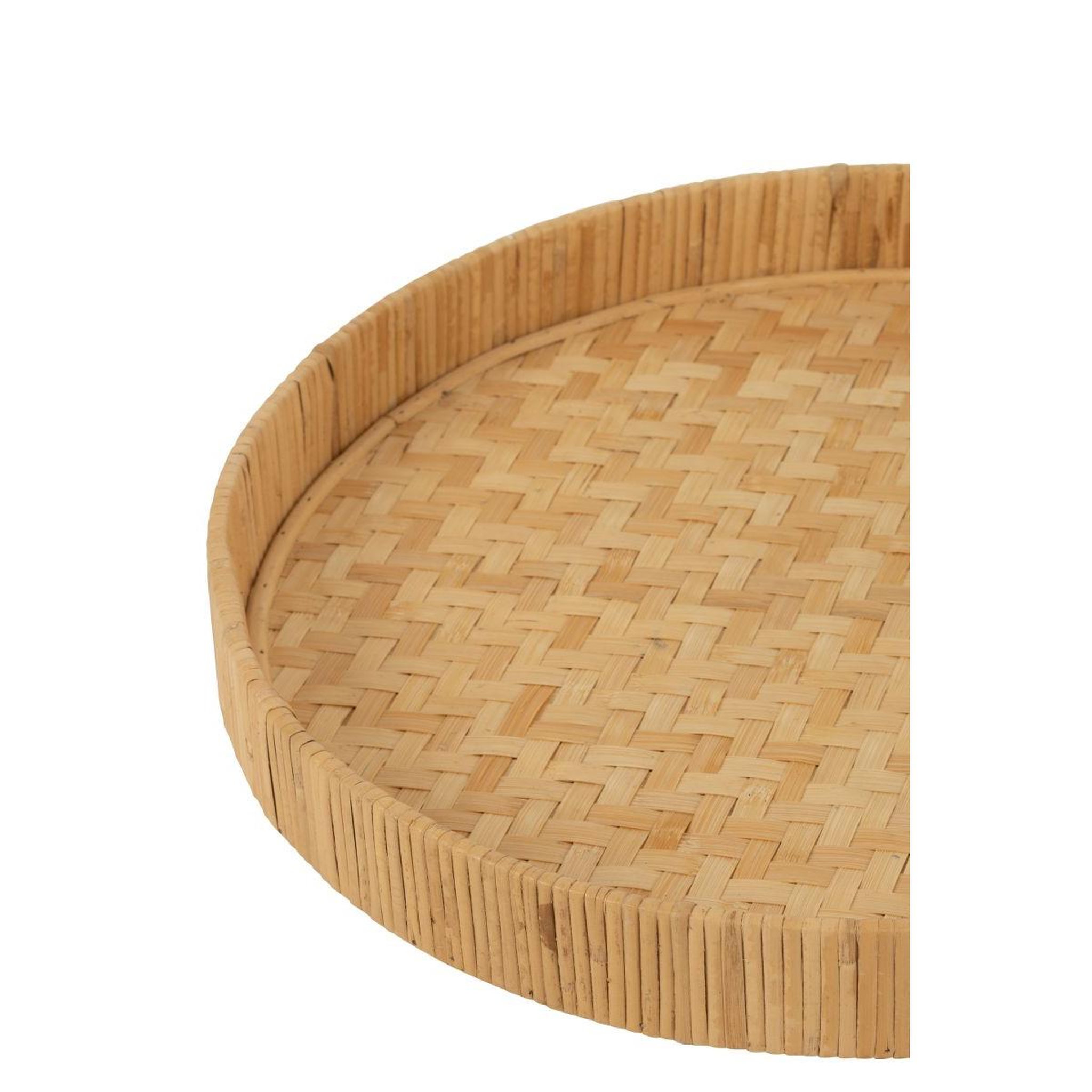 Voir la diapositive 5 : J-LINE Lot de 2 plateaux en bambou  refugio  45cm naturel
