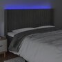 Voir la diapositive 4 : VIDAXL Tete de lit a LED Gris fonce 203x16x118/128 cm Velours