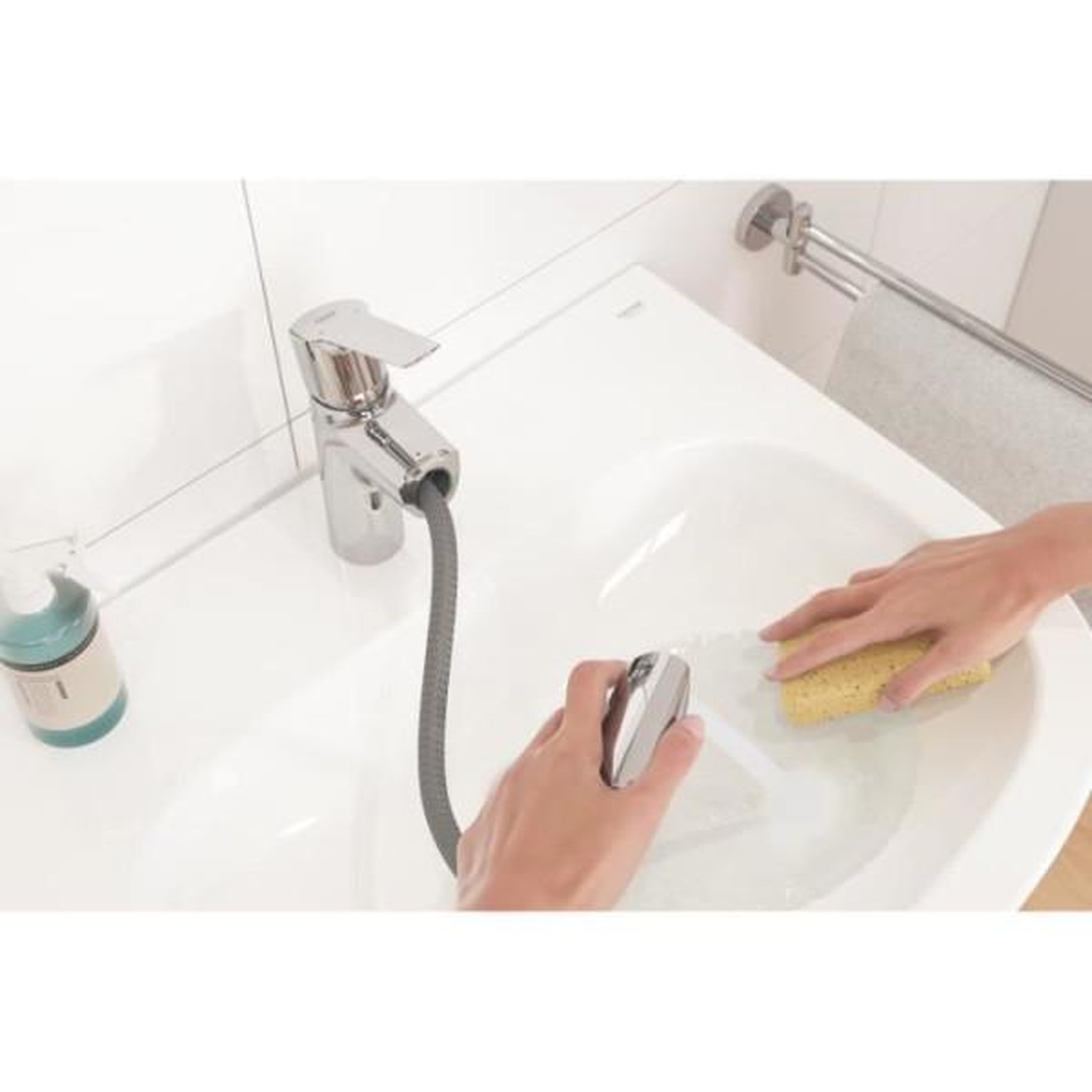 Voir la diapositive 4 : Grohe Grohe quickfix mitigeur monocommande lavabo de salle de bains start, douchette extractible mousseur économie d'eau taille m