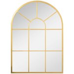 HOMCOM Miroir mural style art déco forme voûtée dim. 50L x 70H cm métal doré verre