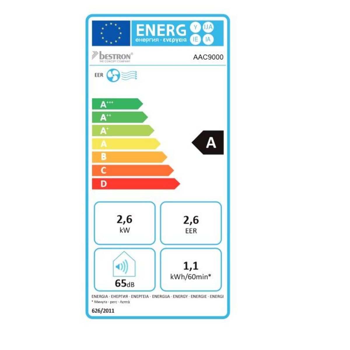 Bestron Climatiseur mobile monobloc 2600w 32m² - aac9000