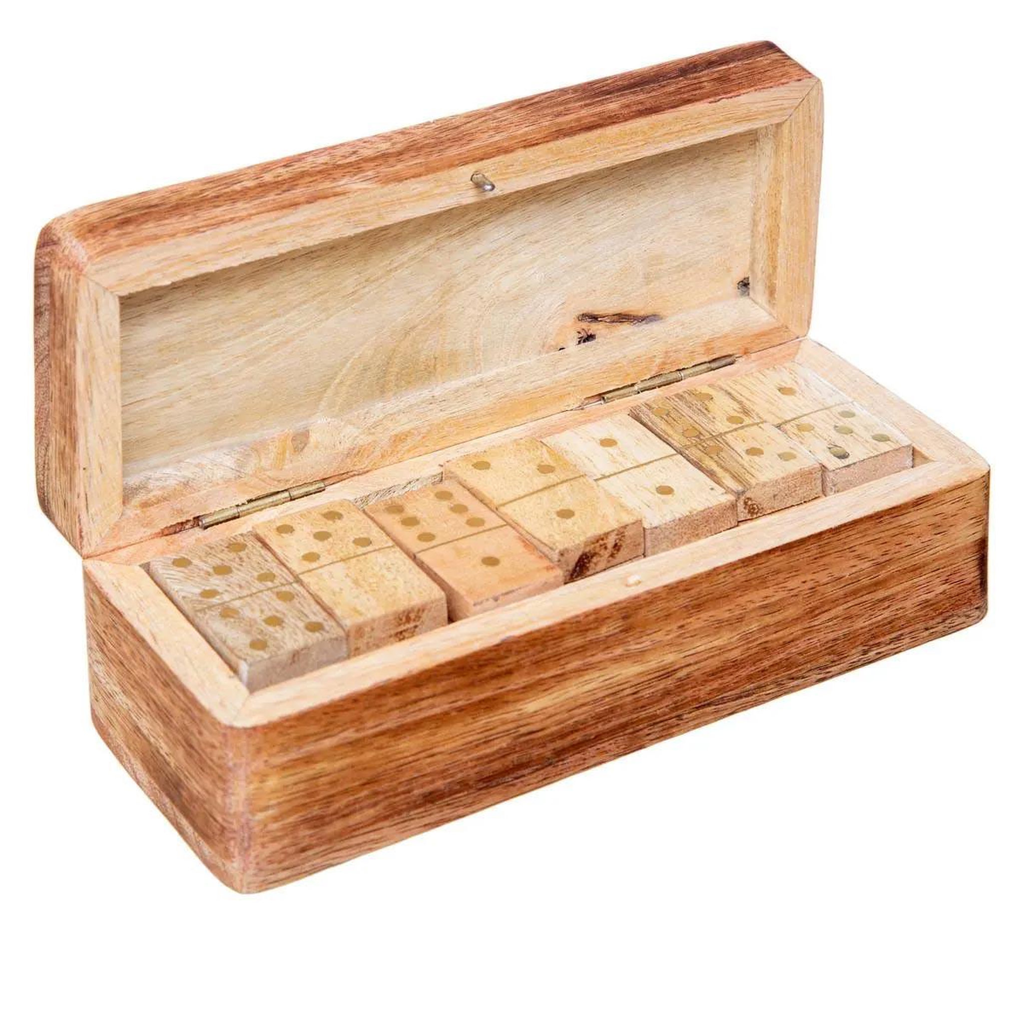 Voir la diapositive 2 : ATMOSPHERA Jeu domino en bois  déco  16cm marron