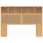 Voir la diapositive 3 : ID MARKET Tête de lit EDHEN 145 cm avec rangements fermés et niches cannage et bois
