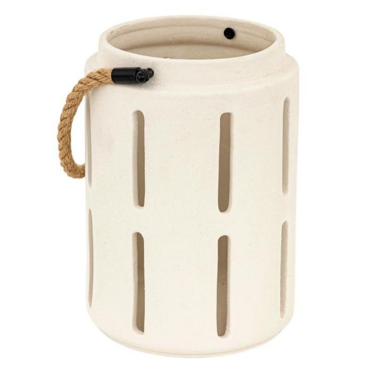 ATMOSPHERA Lanterne Ajourée en Dolomite  Nuna  22cm Blanc