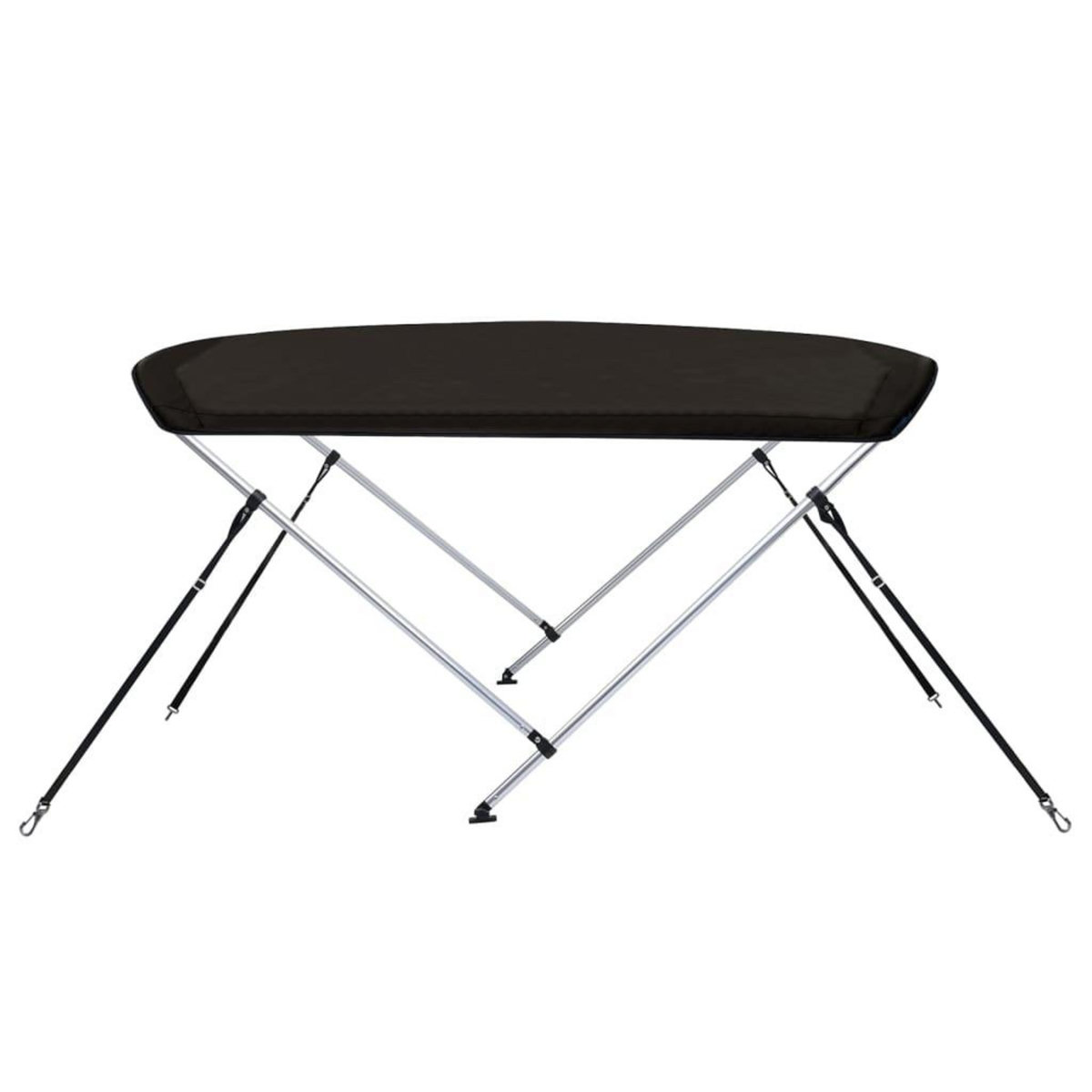 VIDAXL Auvent bimini a 2 arceaux noir 180x150x110 cm