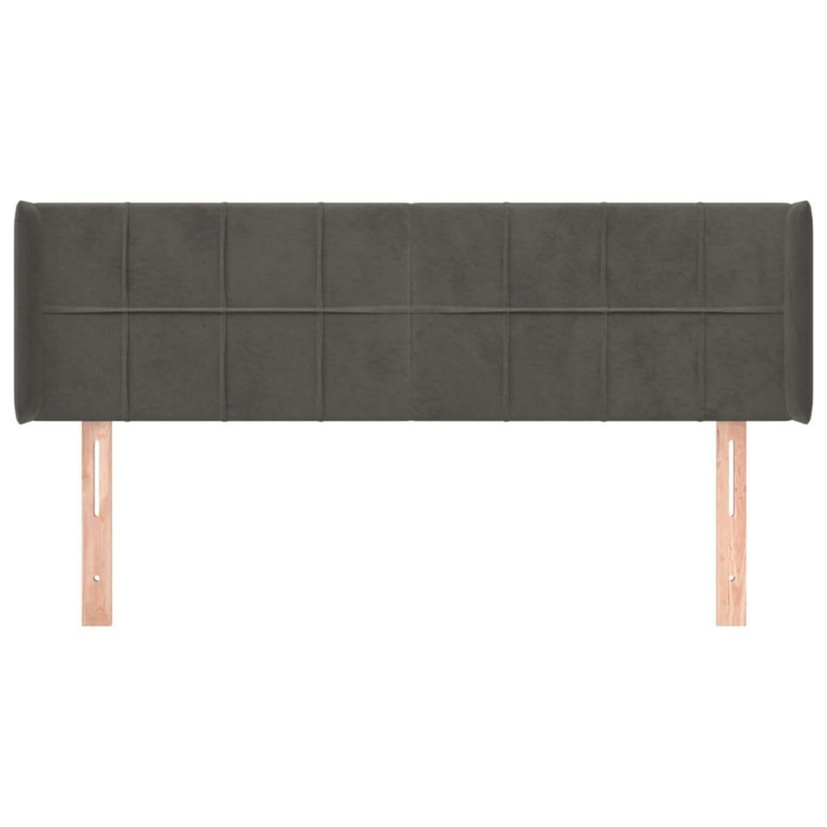 VIDAXL Tete de lit avec oreilles Gris fonce 147x16x78/88 cm Velours