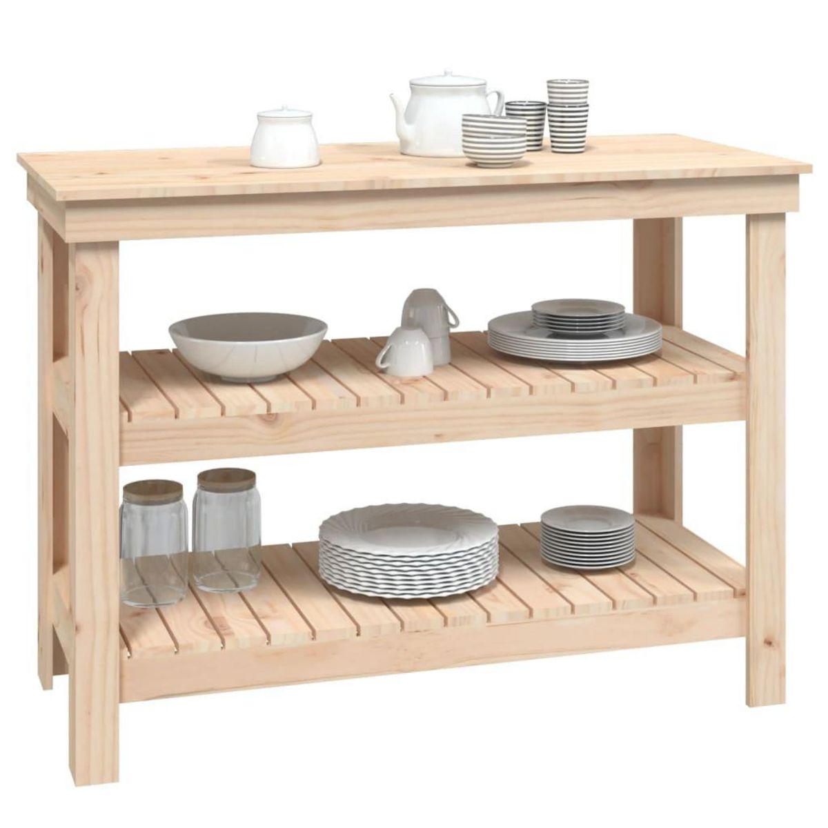 VIDAXL Banc de travail 110,5x50x80 cm Bois de pin massif