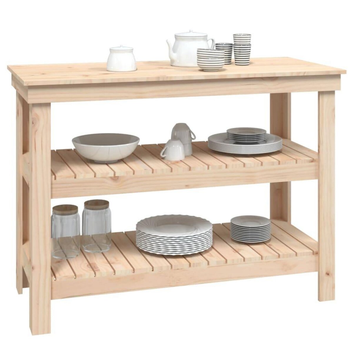 VIDAXL Banc de travail 110,5x50x80 cm Bois de pin massif