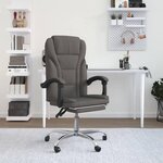 VIDAXL Fauteuil inclinable de bureau Gris fonce Tissu