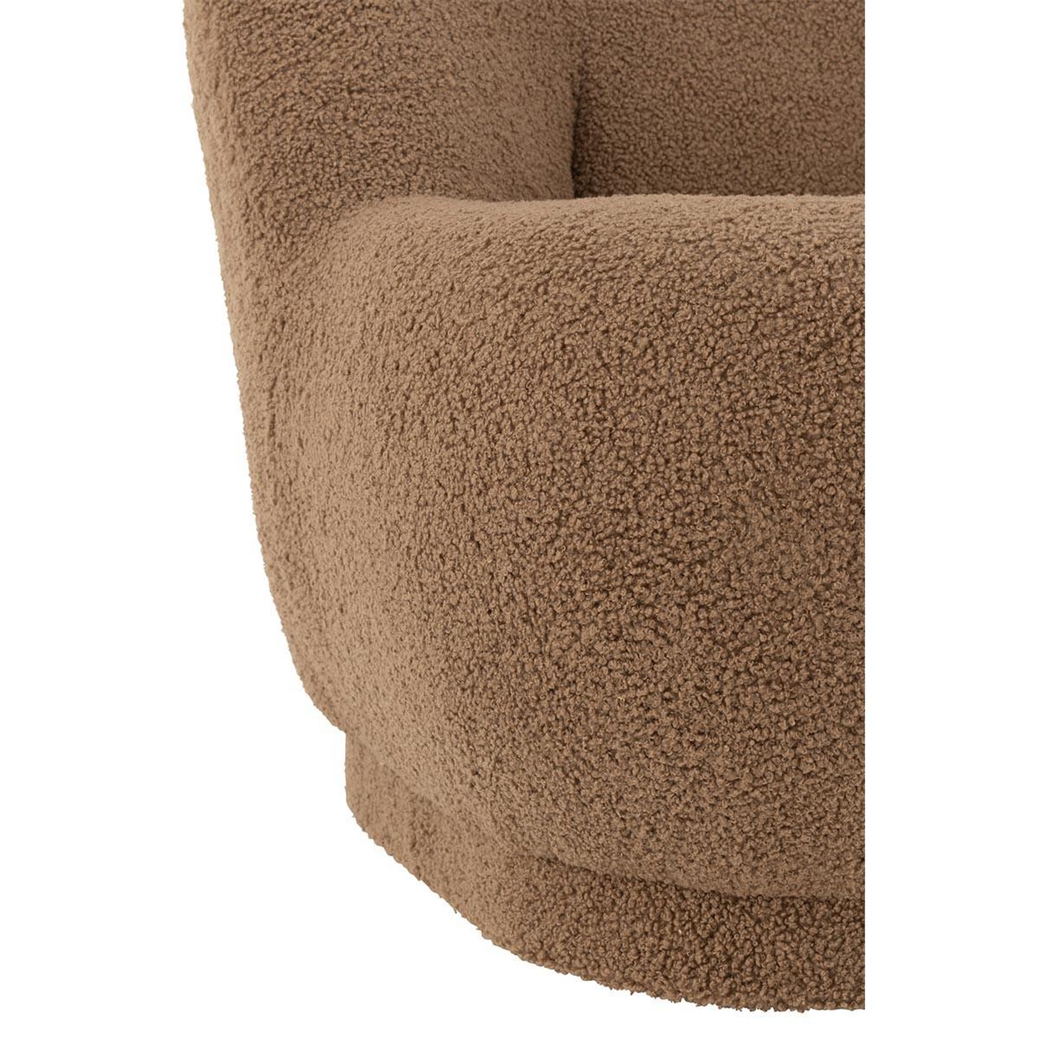 Voir la diapositive 6 : J-LINE Fauteuil Design Bouclette  Teddy  88cm Marron