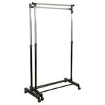 FIVE Double Portant à Vêtements  Pivotant  174cm Noir