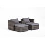 Voir la diapositive 1 : CONCEPT USINE Salon de jardin 4 places en résine tressée gris MOANA