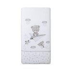 INTERBABY Parure Lit Bébé Amovible Avion papier - Gris