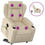 Voir la diapositive 2 : VIDAXL Fauteuil inclinable de massage electrique Creme Tissu