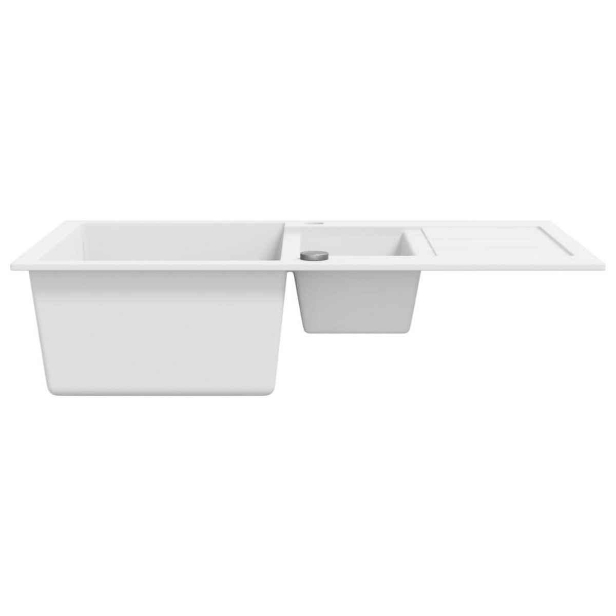 VIDAXL Evier de cuisine Granit Double lavabo Blanc