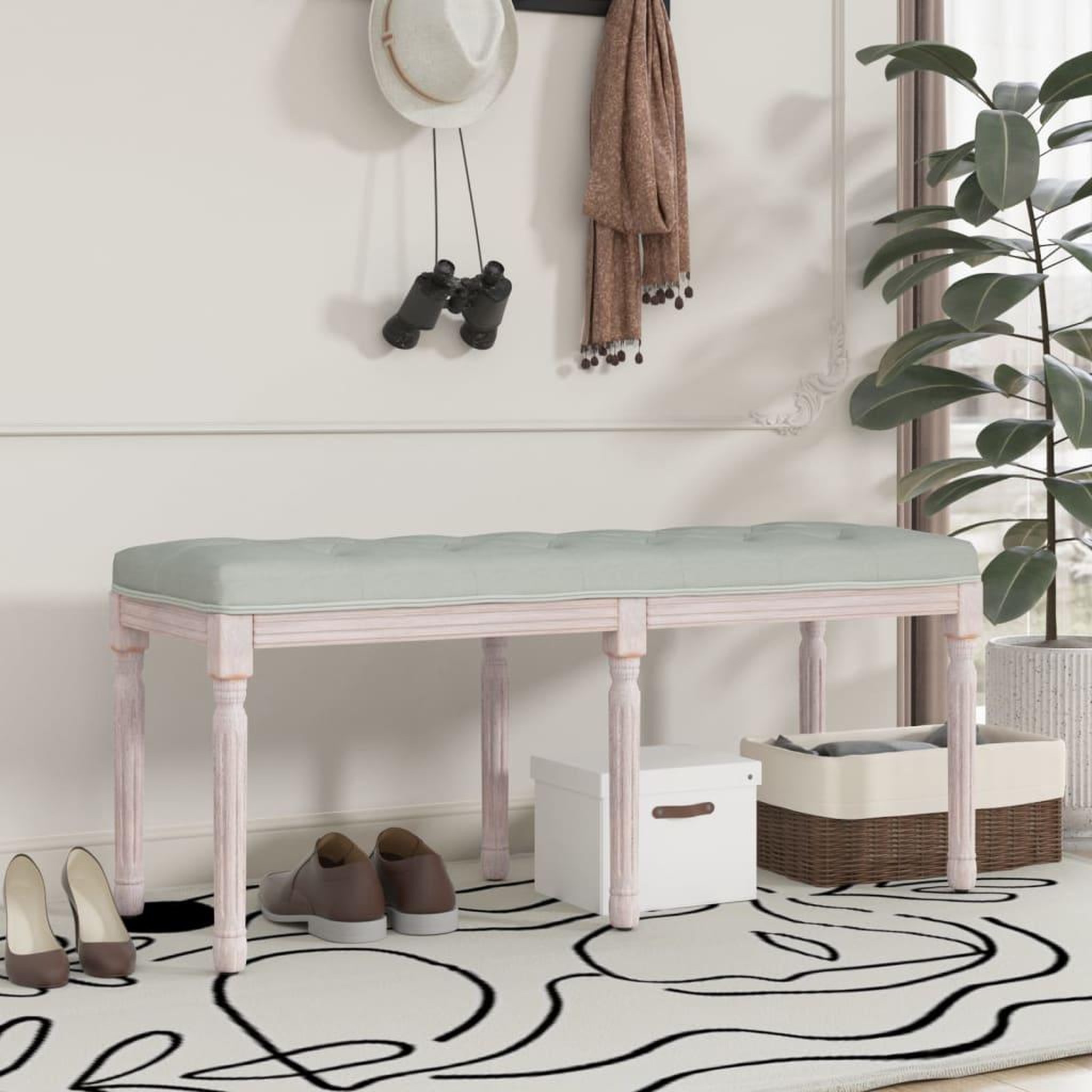 Voir la diapositive 1 : VIDAXL Banc Gris clair 110x40x49 cm Velours