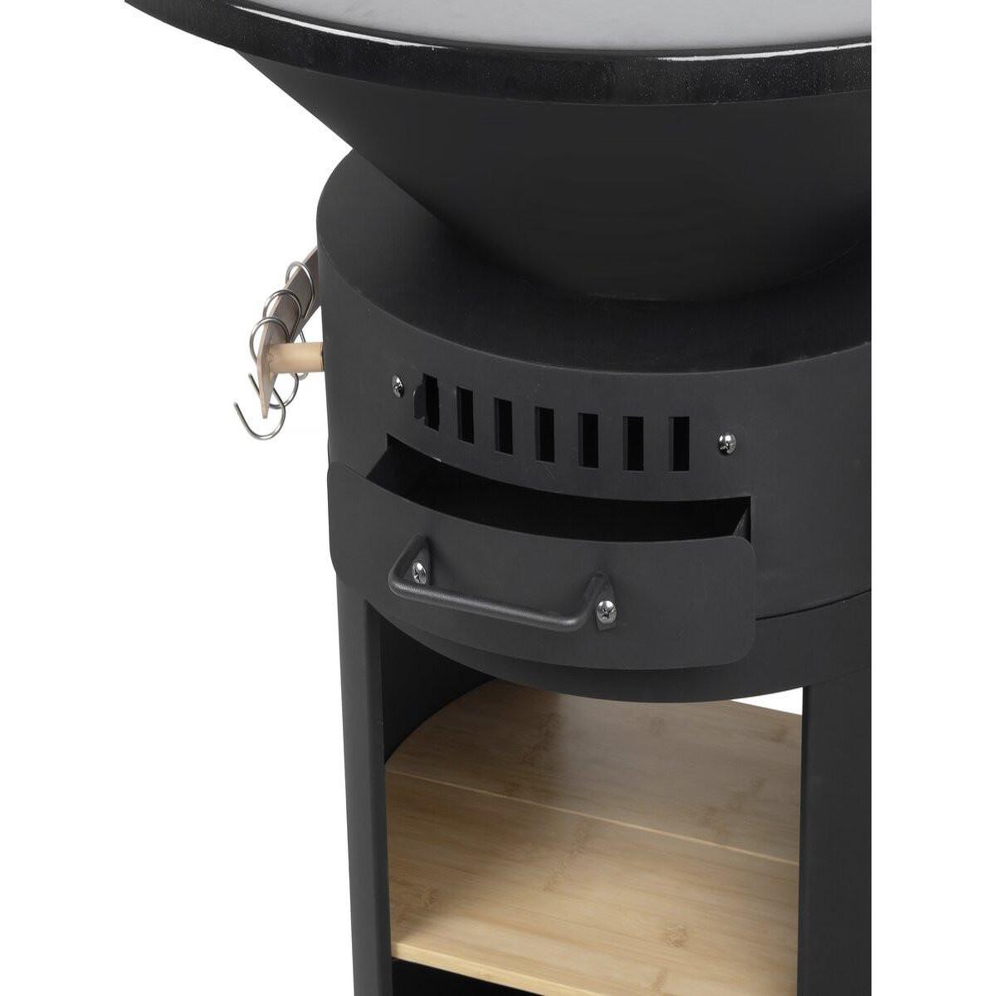 Voir la diapositive 3 : Habitat et Jardin Barbecue plancha brasero avec four à pizza  césar premium - ø 81 cm - noir