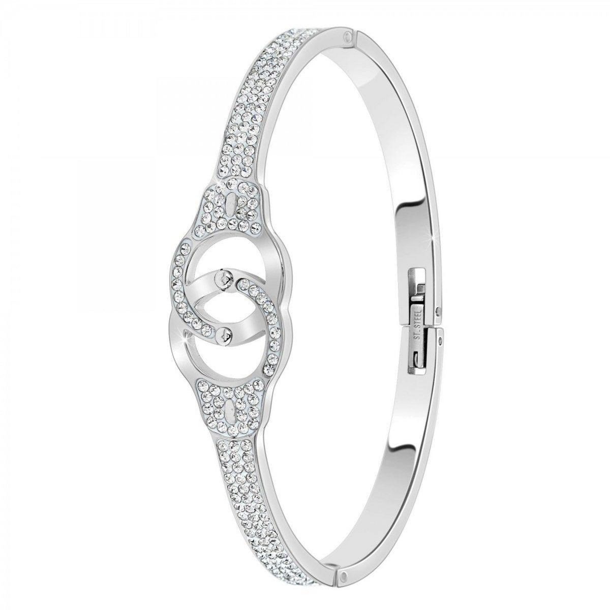SC CRYSTAL Bracelet menottes SC Crystal orné de Cristaux scintillants