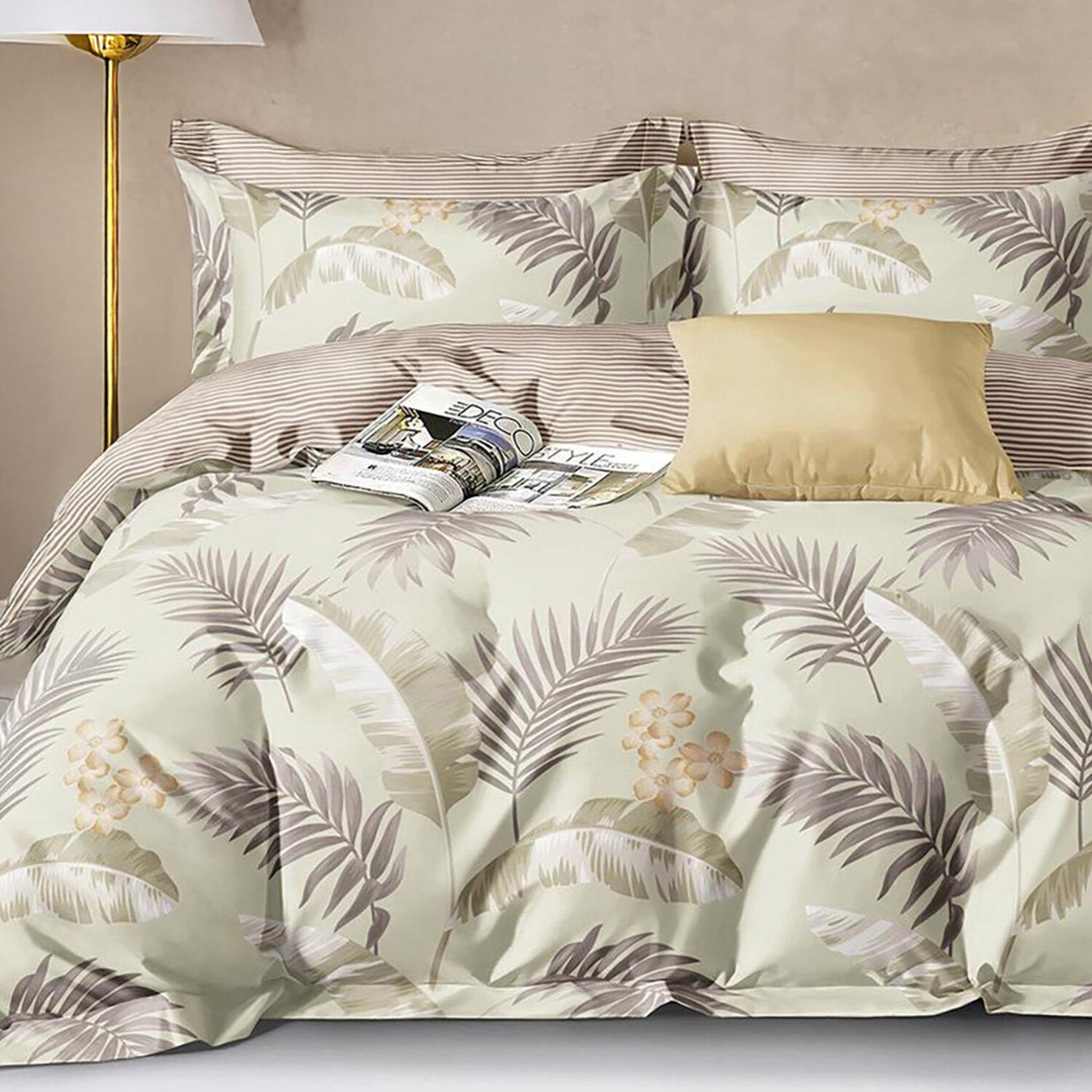 Voir la diapositive 2 : Home collection Parure housse de couette 100 % coton 57 fils Amonda