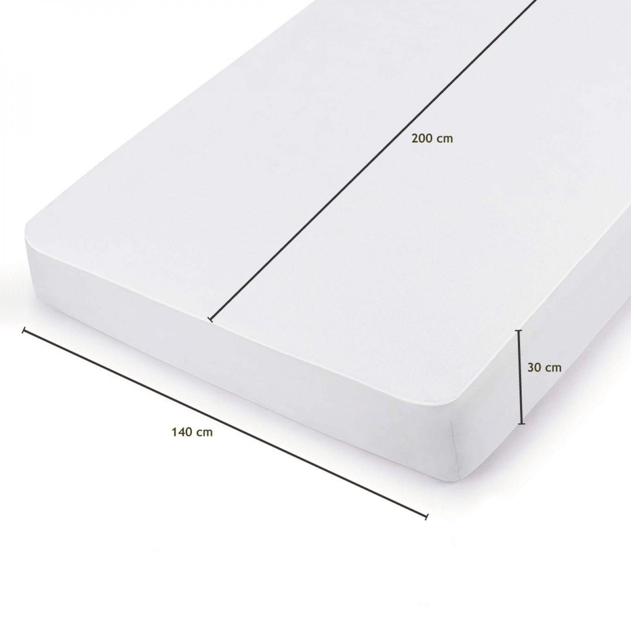 Voir la diapositive 2 : VIVEZEN Alèse, protège matelas imperméable et respirant - Coton et TPU - 140 x 200 cm - Blanc