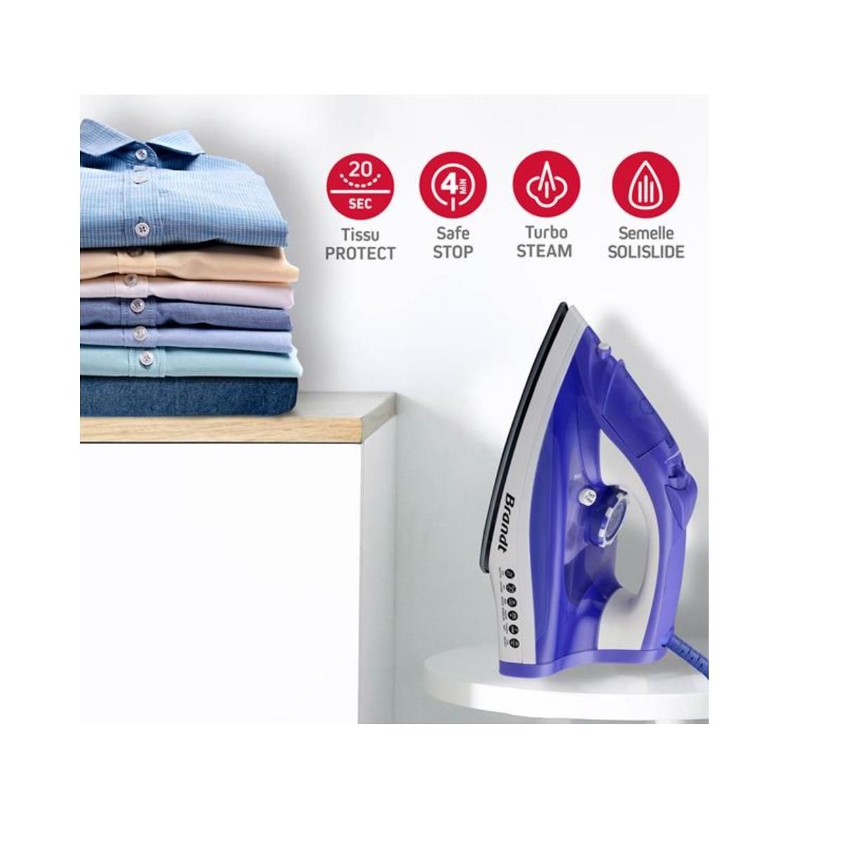 BRANDT Fer à repasser vapeur 2200w 25 g/min - BFV20V