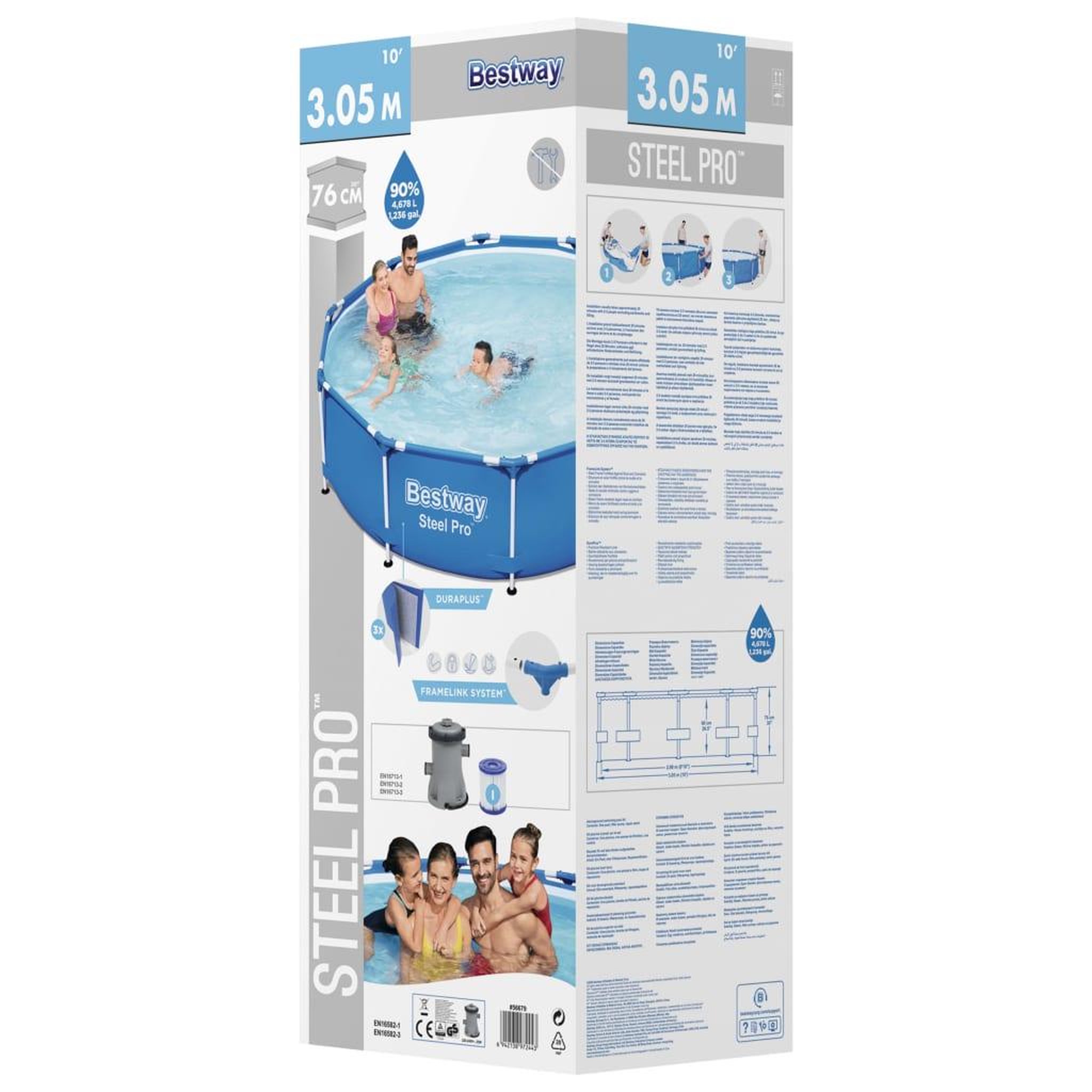 Voir la diapositive 5 : BESTWAY Bestway Piscine Steel Pro 305x76 cm