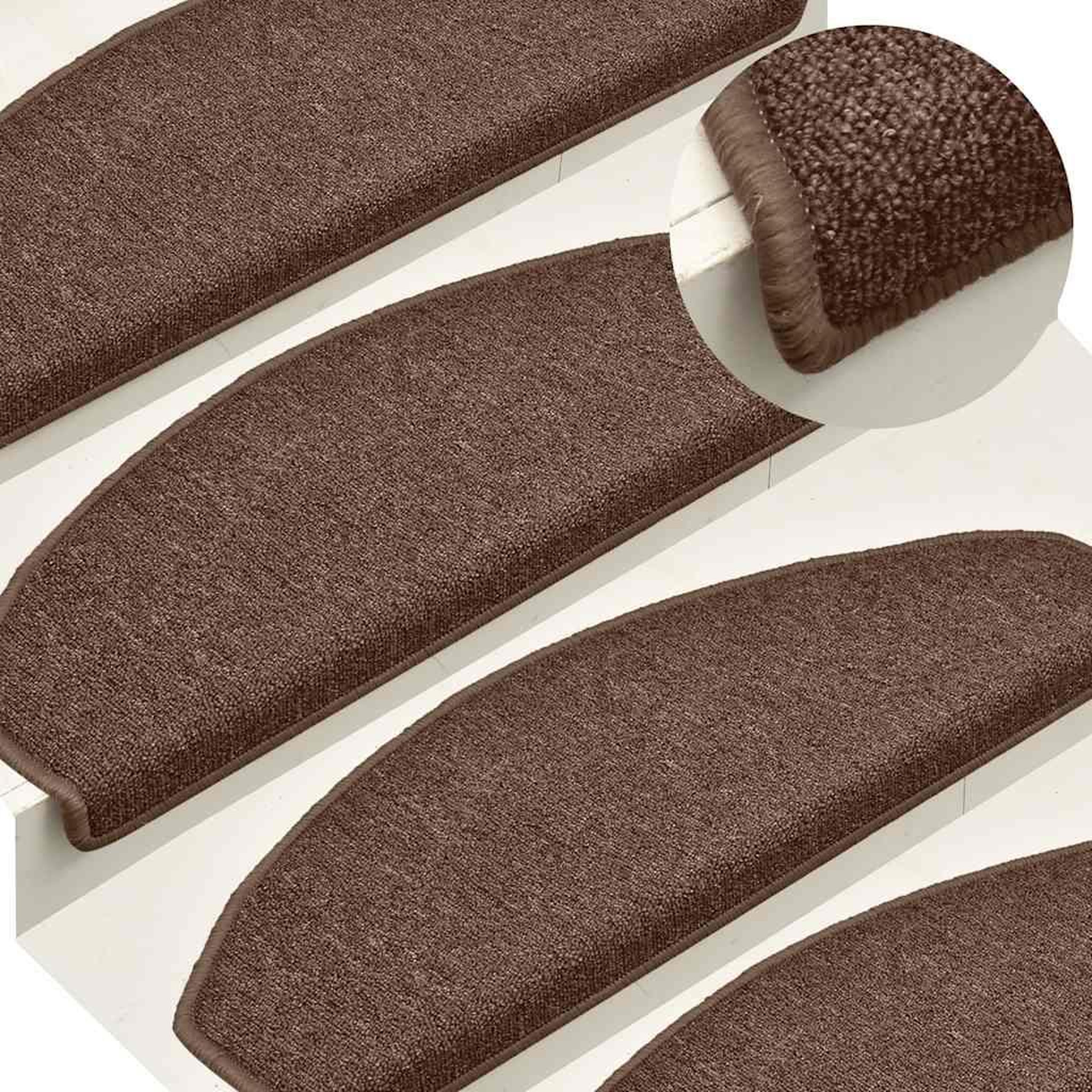 Voir la diapositive 5 : VIDAXL Tapis d'escalier 30 pcs marron 65x24x4 cm
