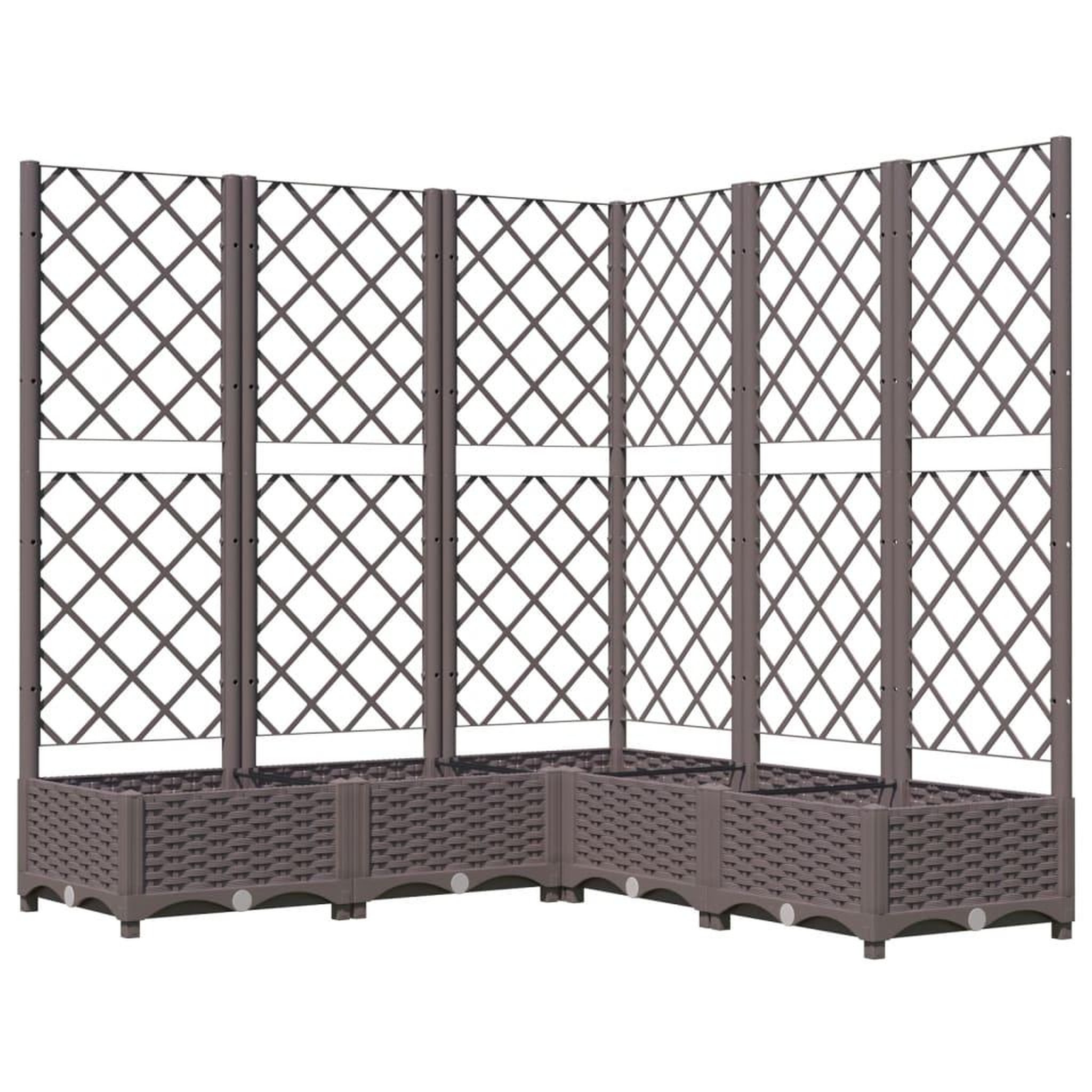 Voir la diapositive 2 : VIDAXL Jardiniere avec treillis Marron 120x120x121,5 cm PP