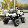 Voir la diapositive 2 : HOMCOM Voiture électrique 4x4 pour enfants de 3 à 8 ans 12 V Mercedes-Benz Unimog 2 moteurs avec télécommande, roues suspendues, klaxons, lumières, musique, blanc