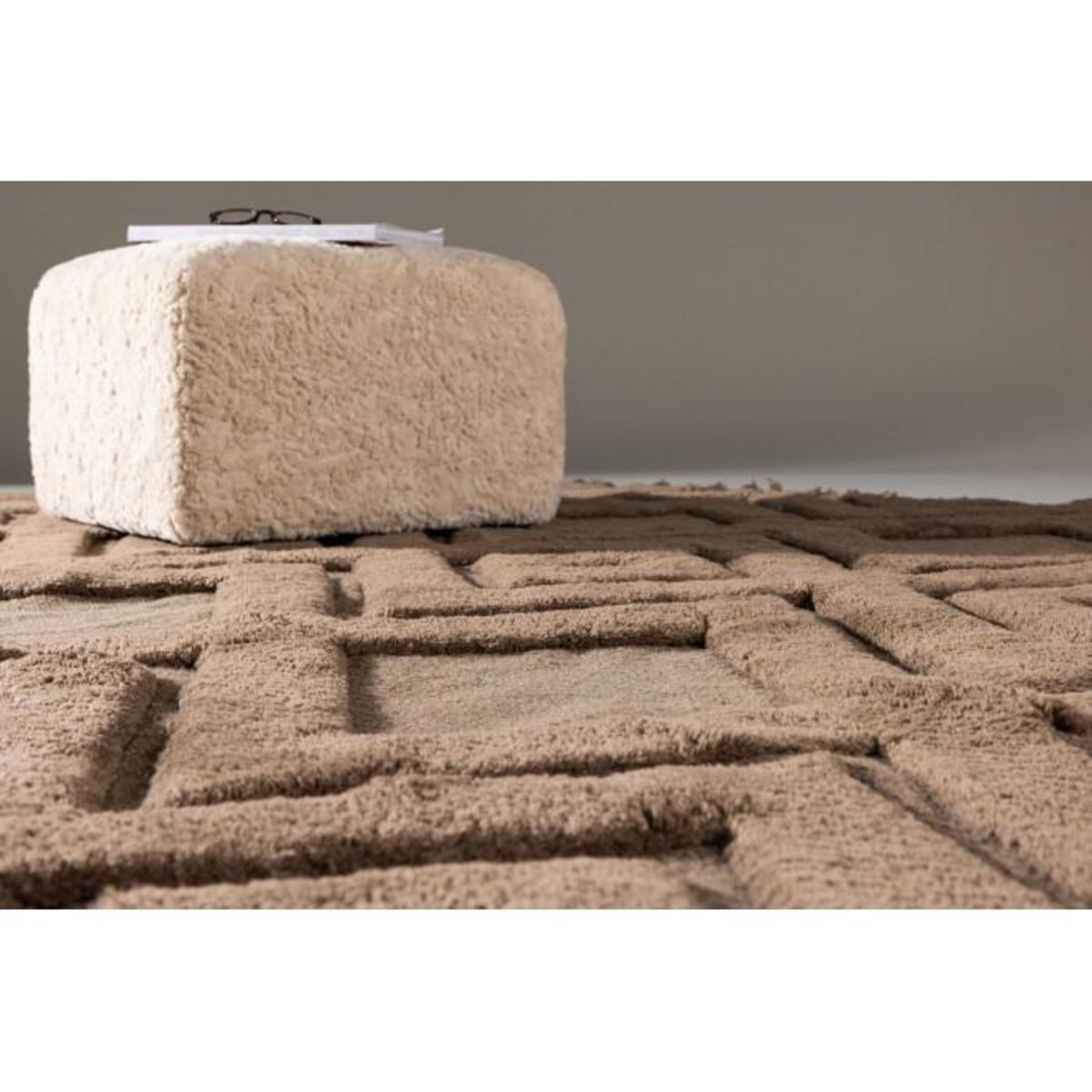 Paris Prix Tapis Déco en Laine  Dahlia  300x400cm Marron Foncé