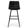Voir la diapositive 3 : ID MARKET Lot de 4 tabourets de bar MADY en velours noir