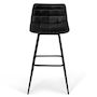 Voir la diapositive 3 : ID MARKET Lot de 4 tabourets de bar MADY en velours noir