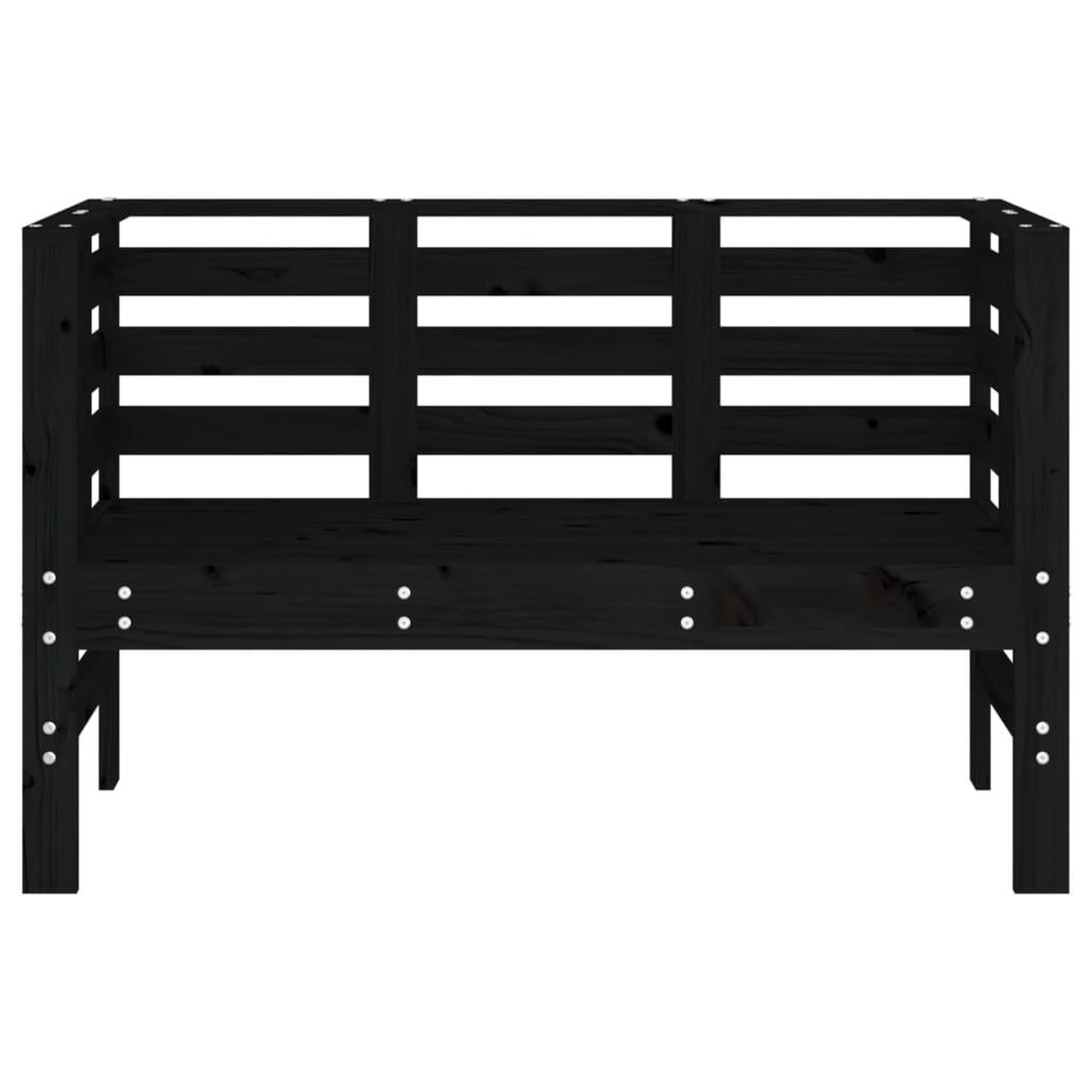 Voir la diapositive 4 : VIDAXL Banc de jardin noir 111,5x53x71 cm bois massif de pin