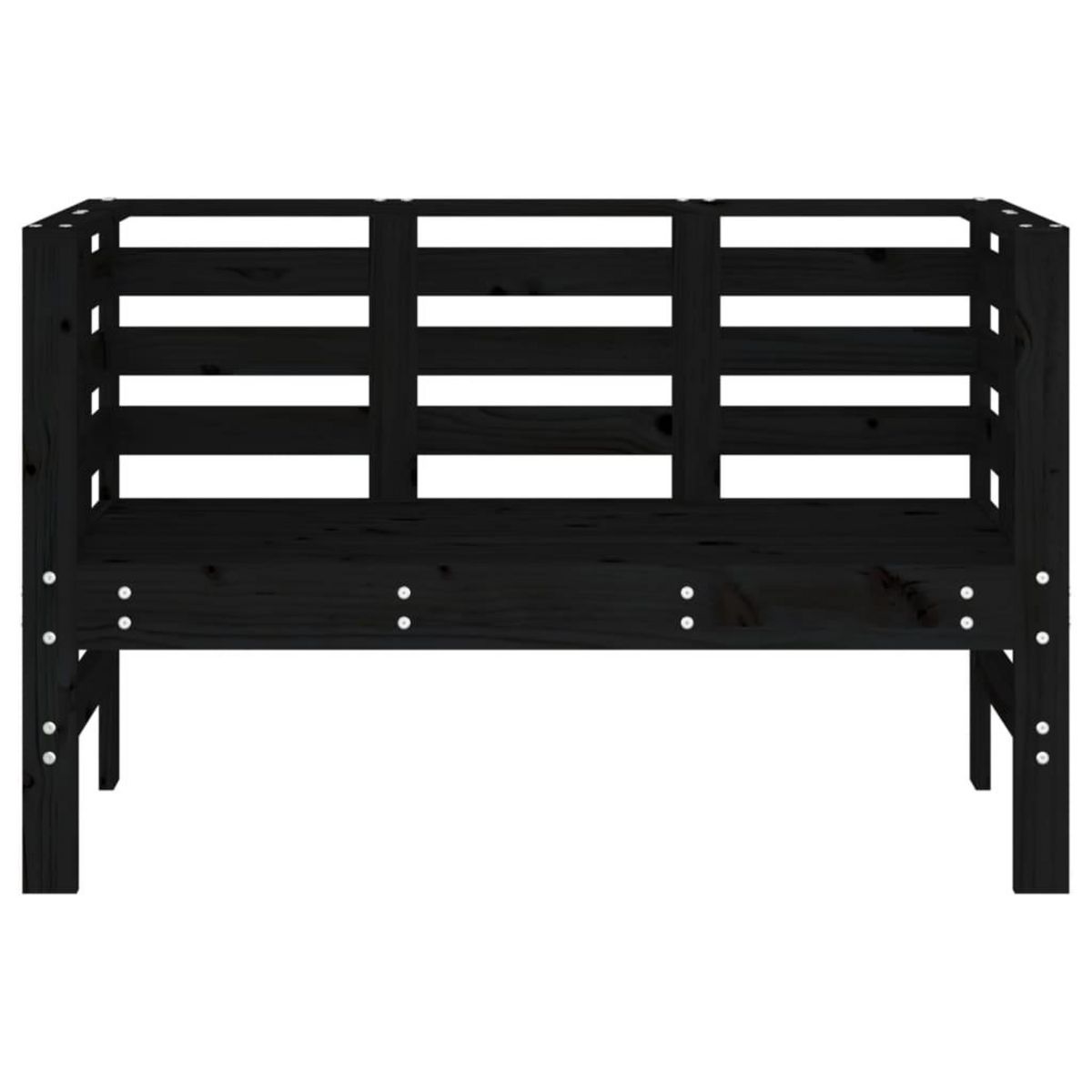 VIDAXL Banc de jardin noir 111,5x53x71 cm bois massif de pin