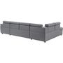 Voir la diapositive 5 : Canapé d'angle gauche convertible, PARMA, 5 à 6 places, rangement étagère, coffre de stockage, tissu gris clair
